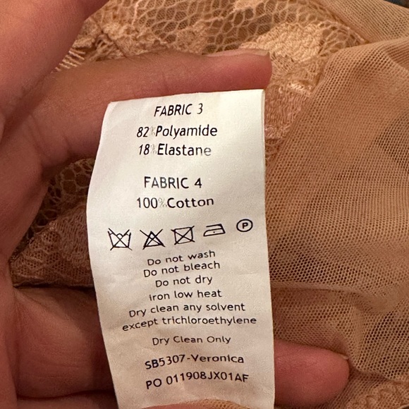 House of CB Veronica Lace Frill Blush Bodysuit - Picture 8 of 8